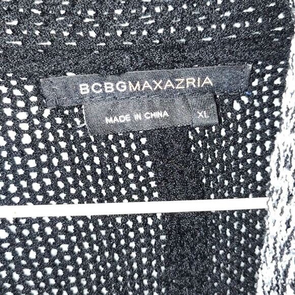 BCBGMAXAZRIA Knitted Open Duster Cardigan Size xl black/white/grey - Picture 5 of 7